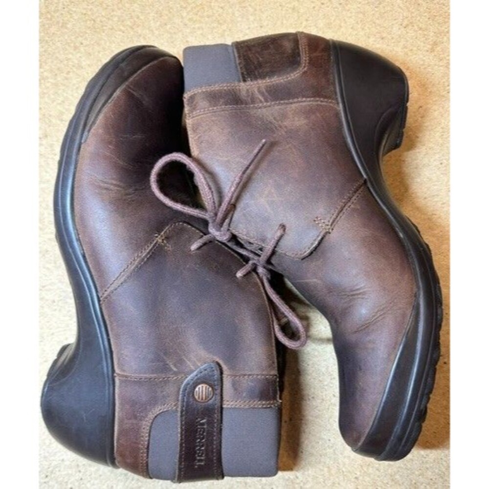 Merrell Leather Ankle Bootie Veranda Lace Womens US8 Butter Rum Distressed Brown